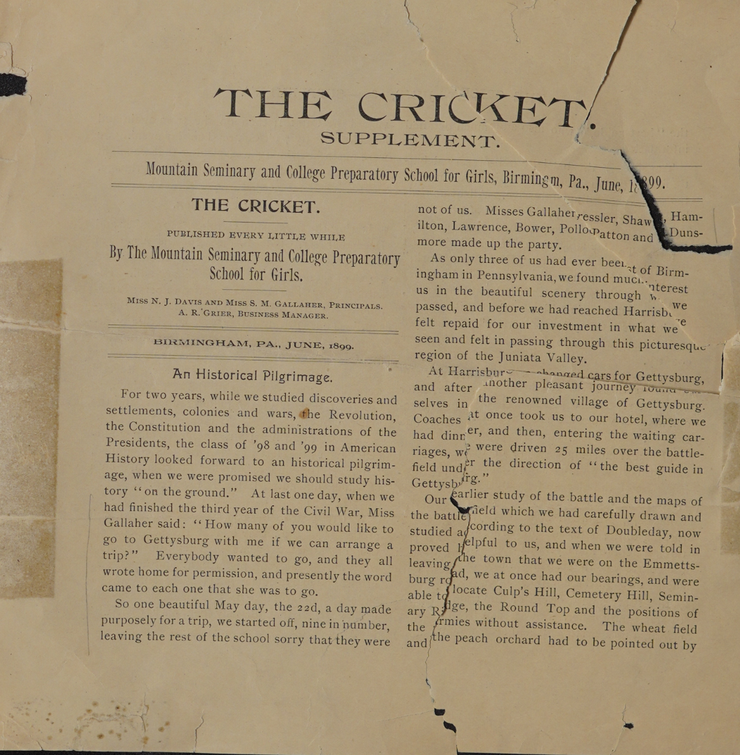 The Cricket: A Newspaper with 125 Years of Journalistic History