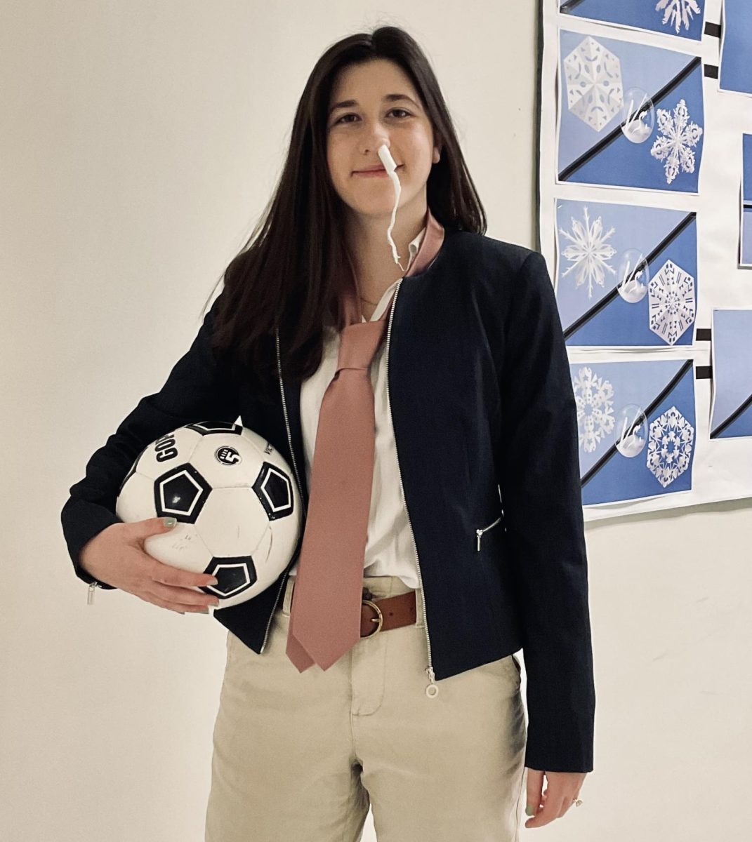 Ms. Brandebura celebrating 2000s RomCom movie character Day dressed as the protagonist of ‘She's the Man’