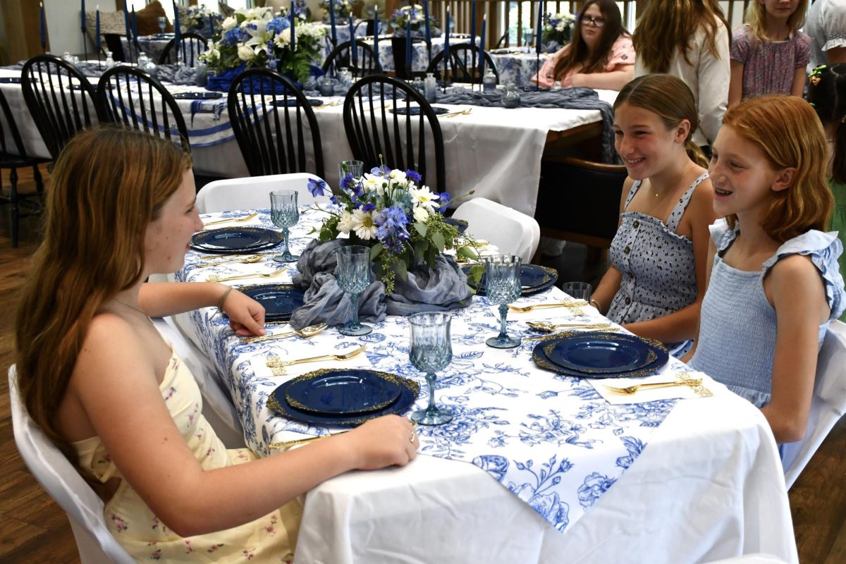 Students attend Mrs. Grier's second annual tea party.