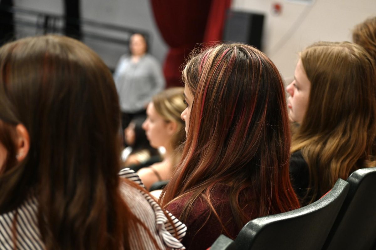 Grier girls listening to our speakers during the Sisters In Stewardship event.