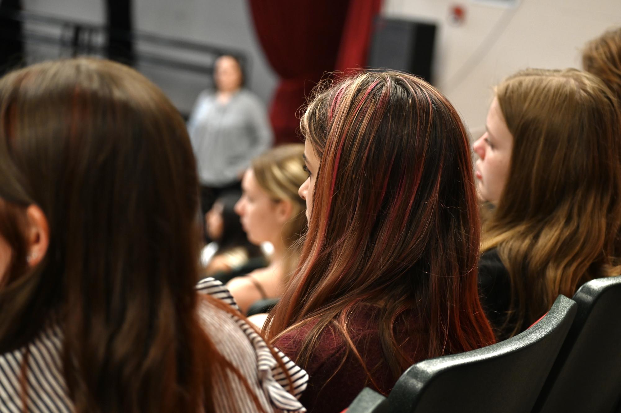 Grier girls listening to our speakers during the Sisters In Stewardship event.