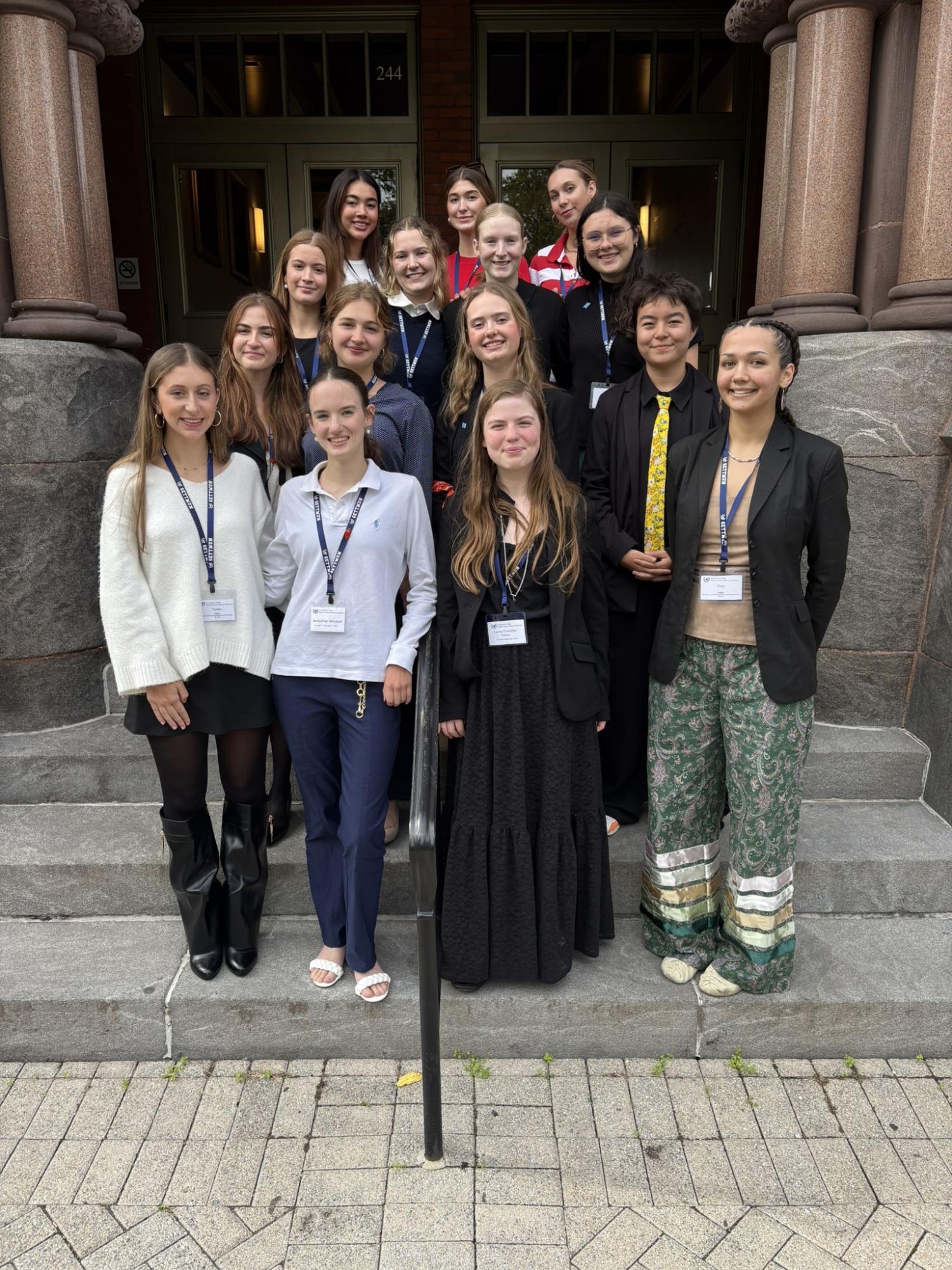 Grier Model UN members pose for a photo after this year's first conference.