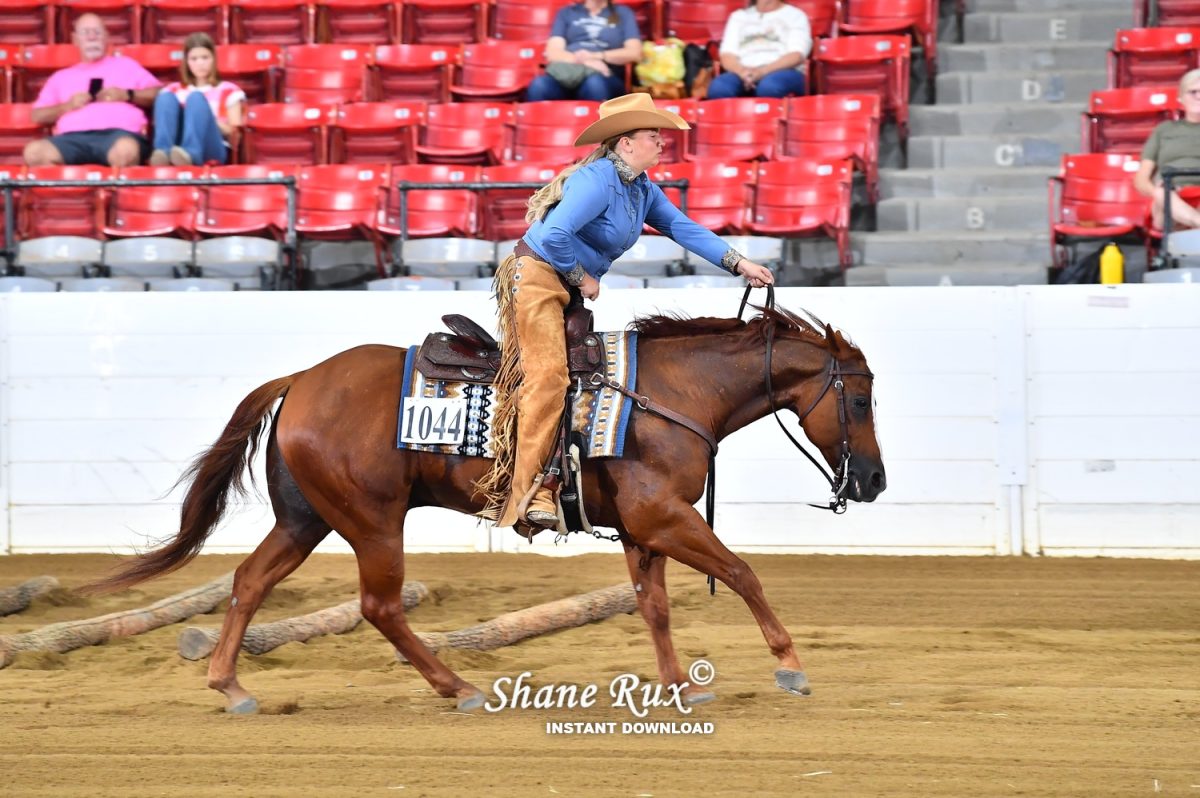Logan Faison riding her horse Ruff Company at Quarter Horse Congress