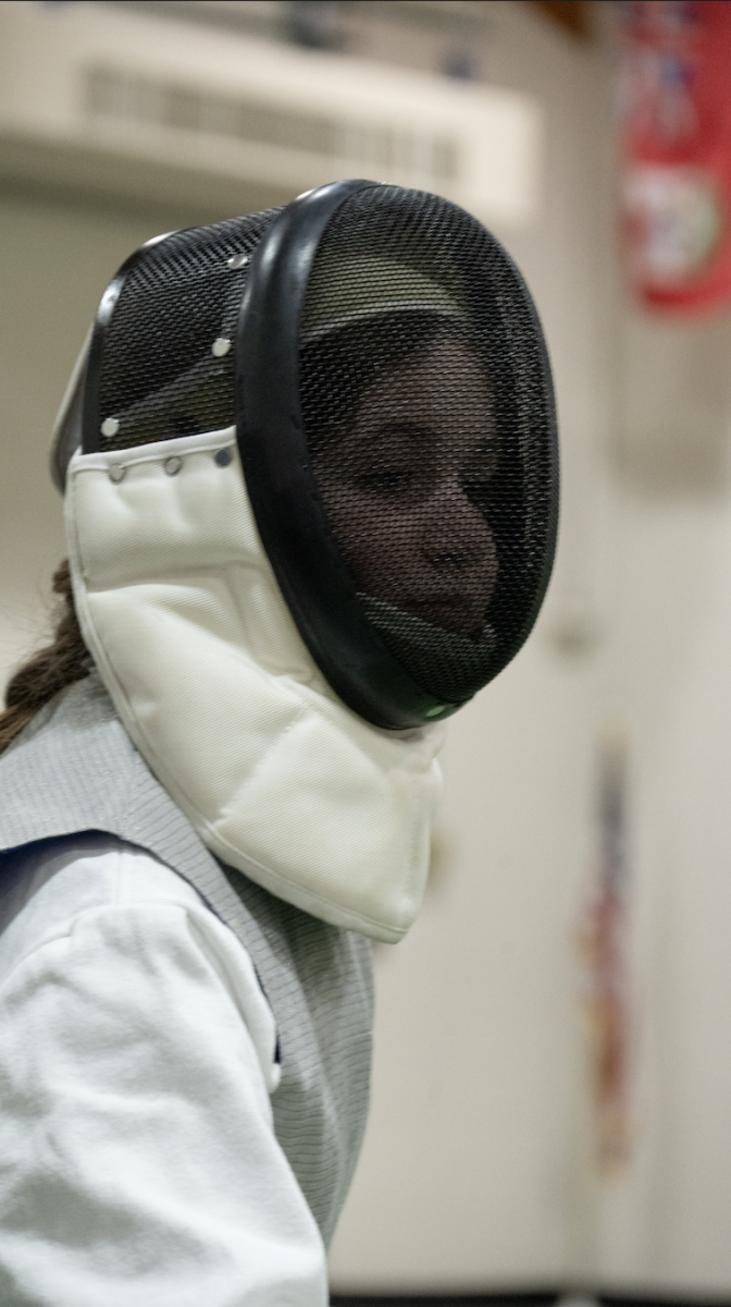 Avery Wright '31 Locked in at the fencing match.