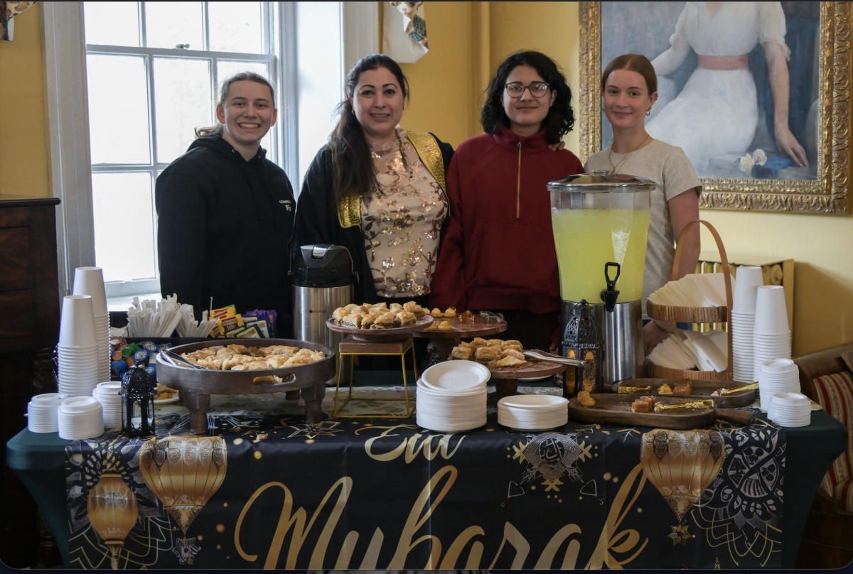 Dr. Belhassen and students Pia Rock, Amalys Zahrouni, and Olivia Richmond ran an Eid Fest with some delicious food!